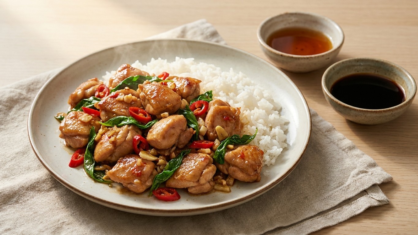 Thai Stir-Fried Chicken with Chillies and Basil