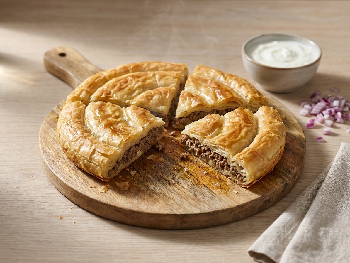 Croatian Burek with Beef and Onion
