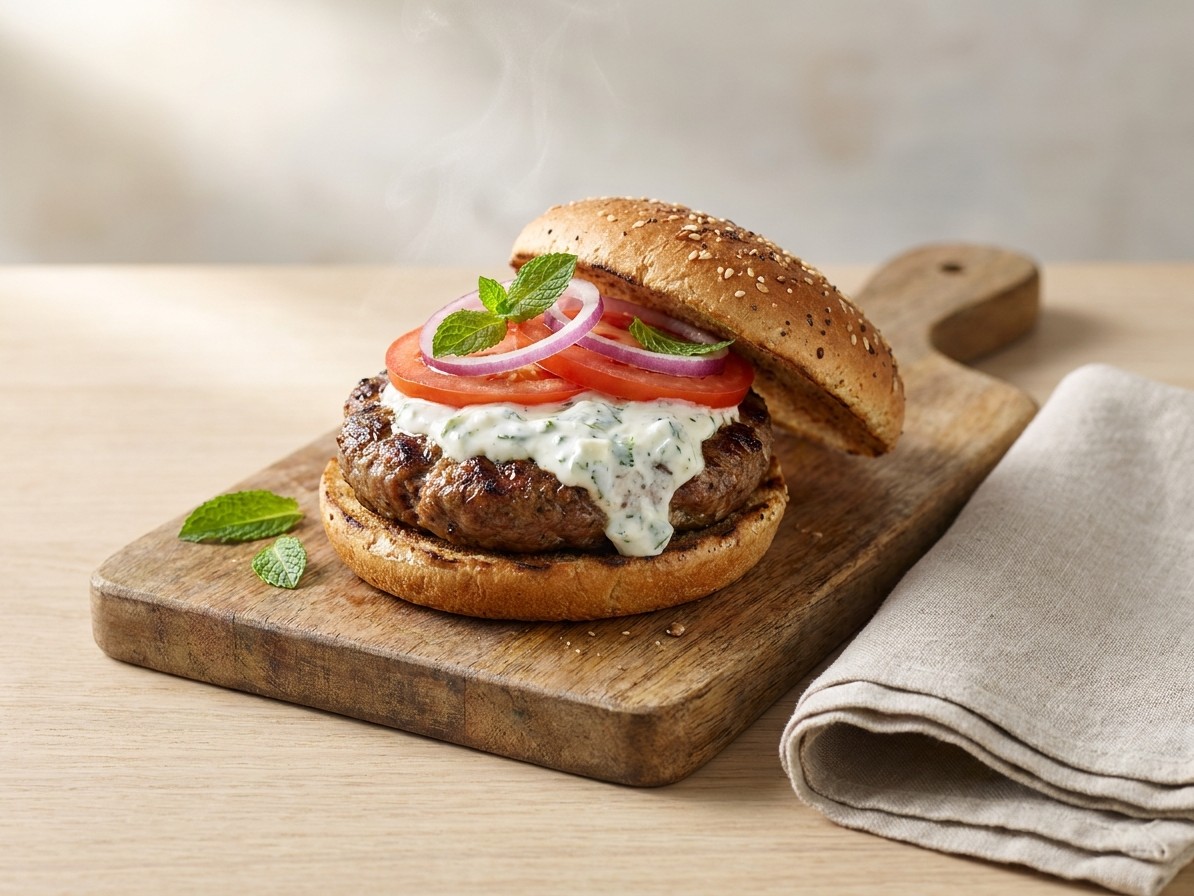 Lamb Tzatziki Burgers