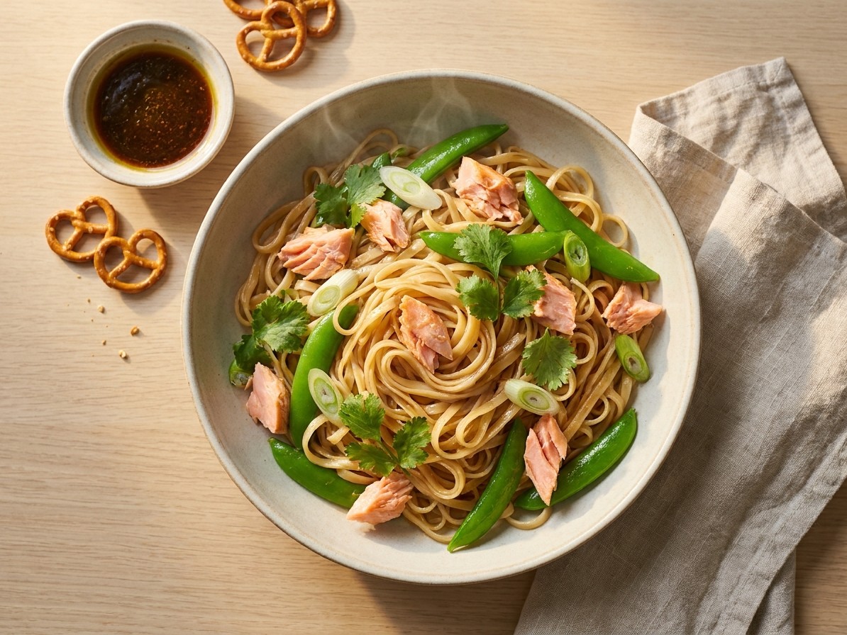 Smoked Salmon Rice Noodle Bowl