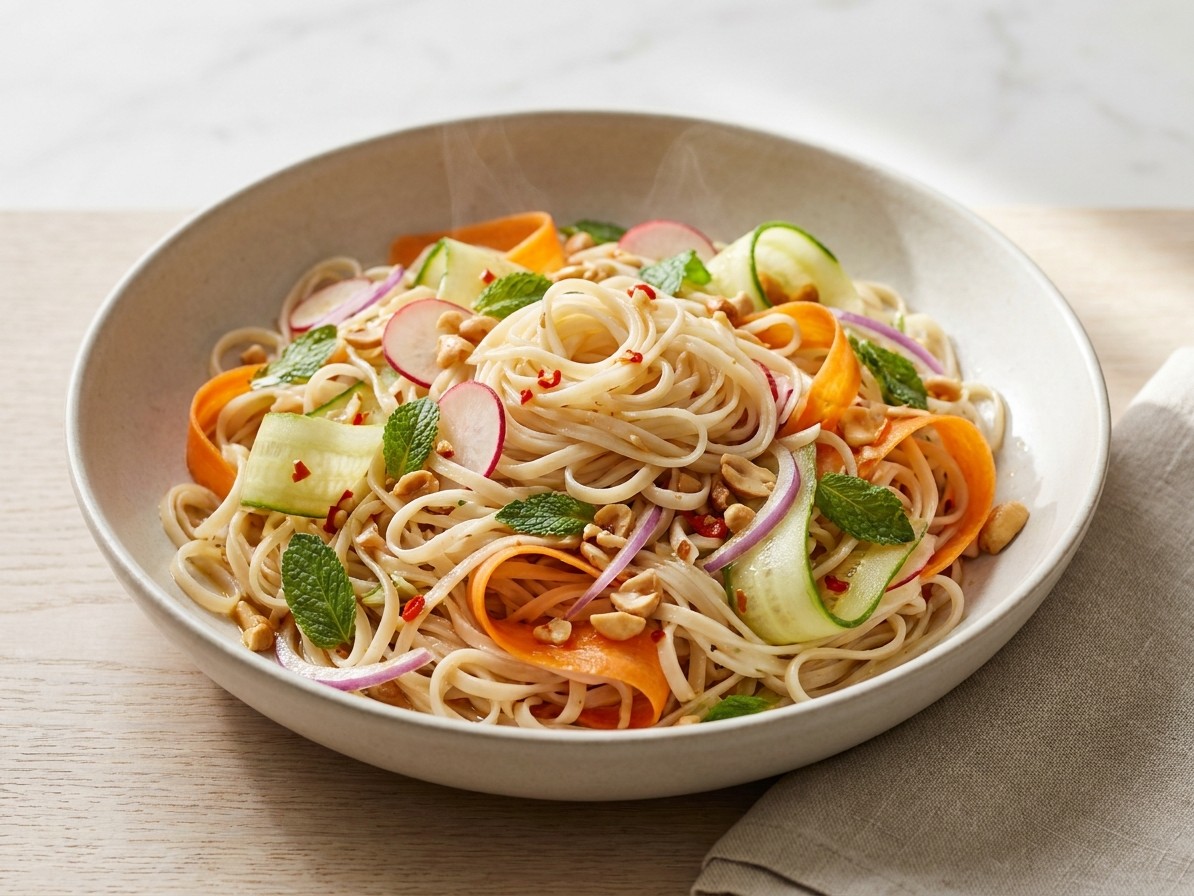 Vietnamese Chicken Salad with Rice Noodles