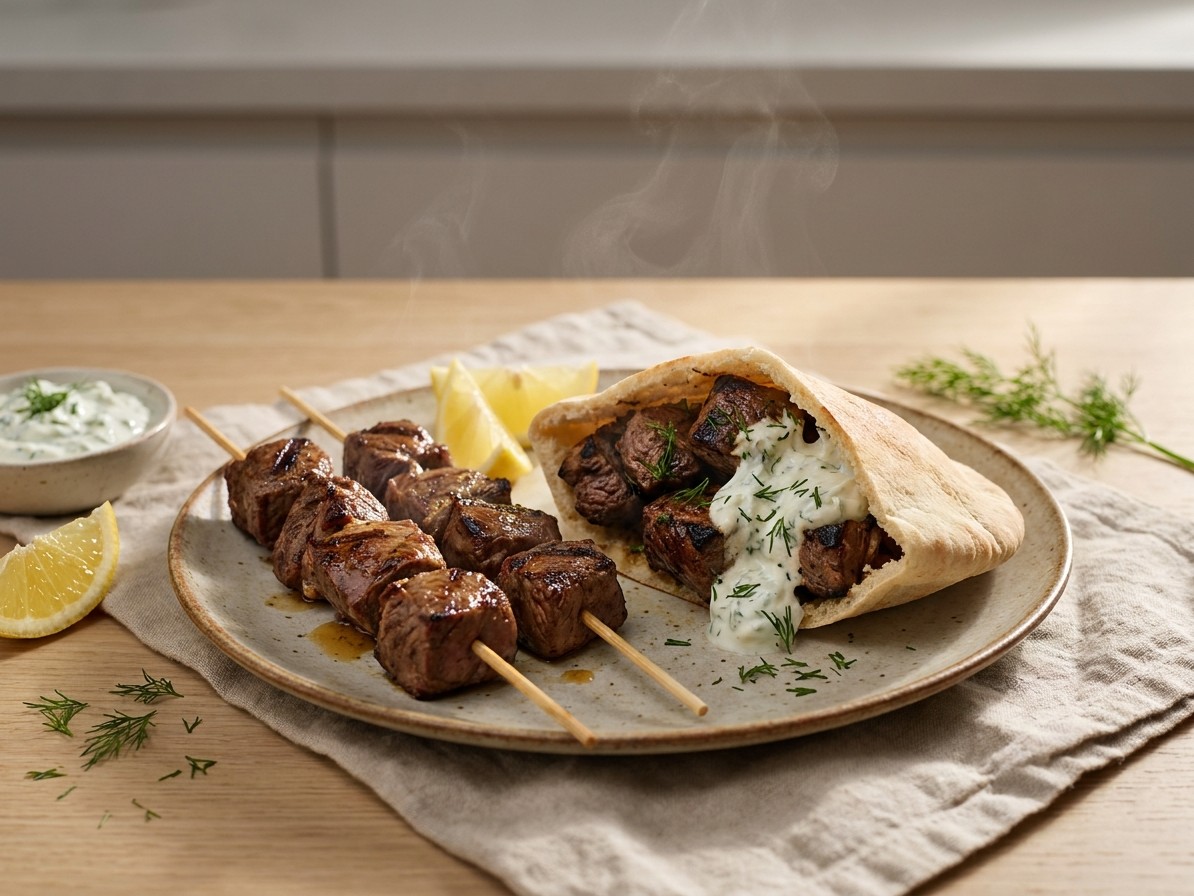 Lamb and Lemon Dill Souvlaki