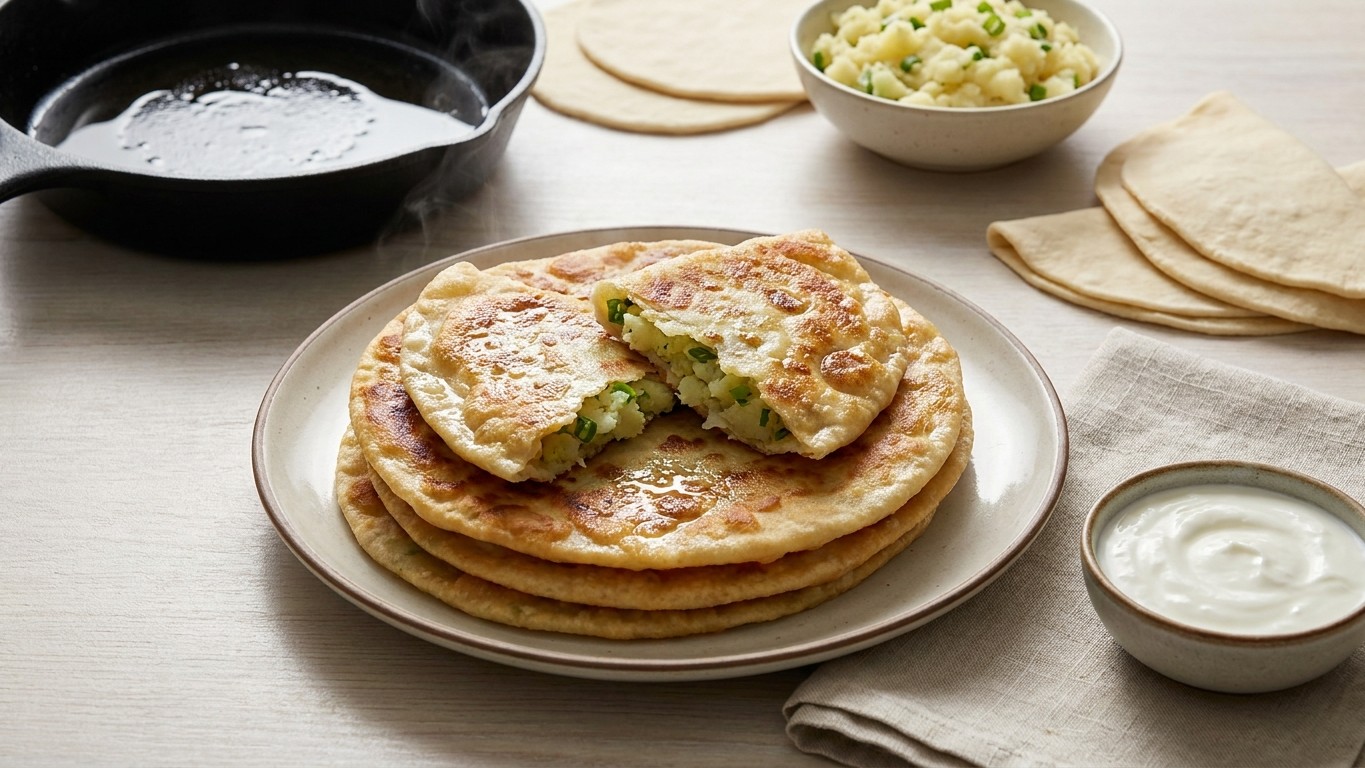 Afghan Bolani with Potato Filling