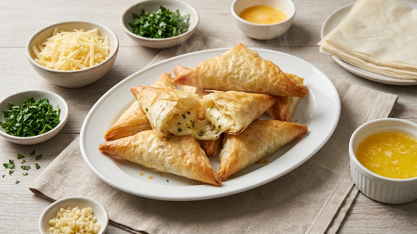 Cheesy Phyllo Borek Triangles