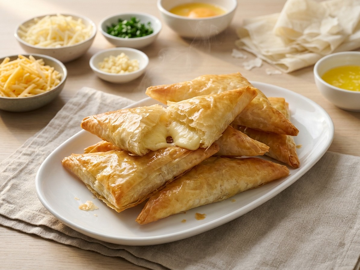 Cheesy Phyllo Borek Triangles