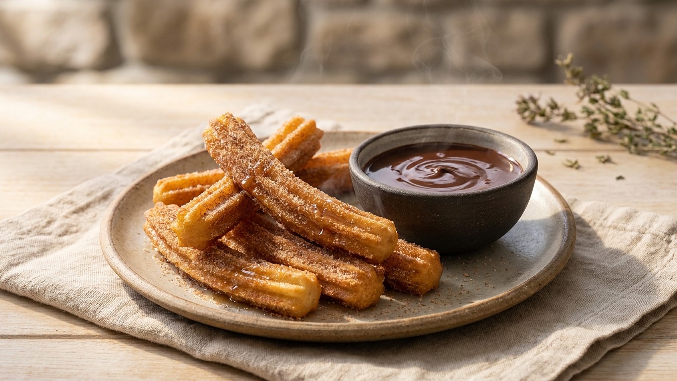 Homemade Churros with Chocolate Dipping Sauce
