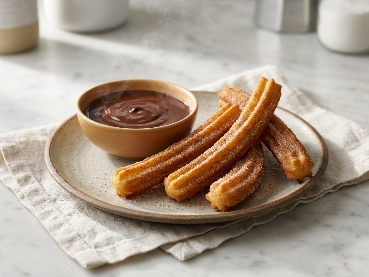 Homemade Churros with Chocolate Dipping Sauce