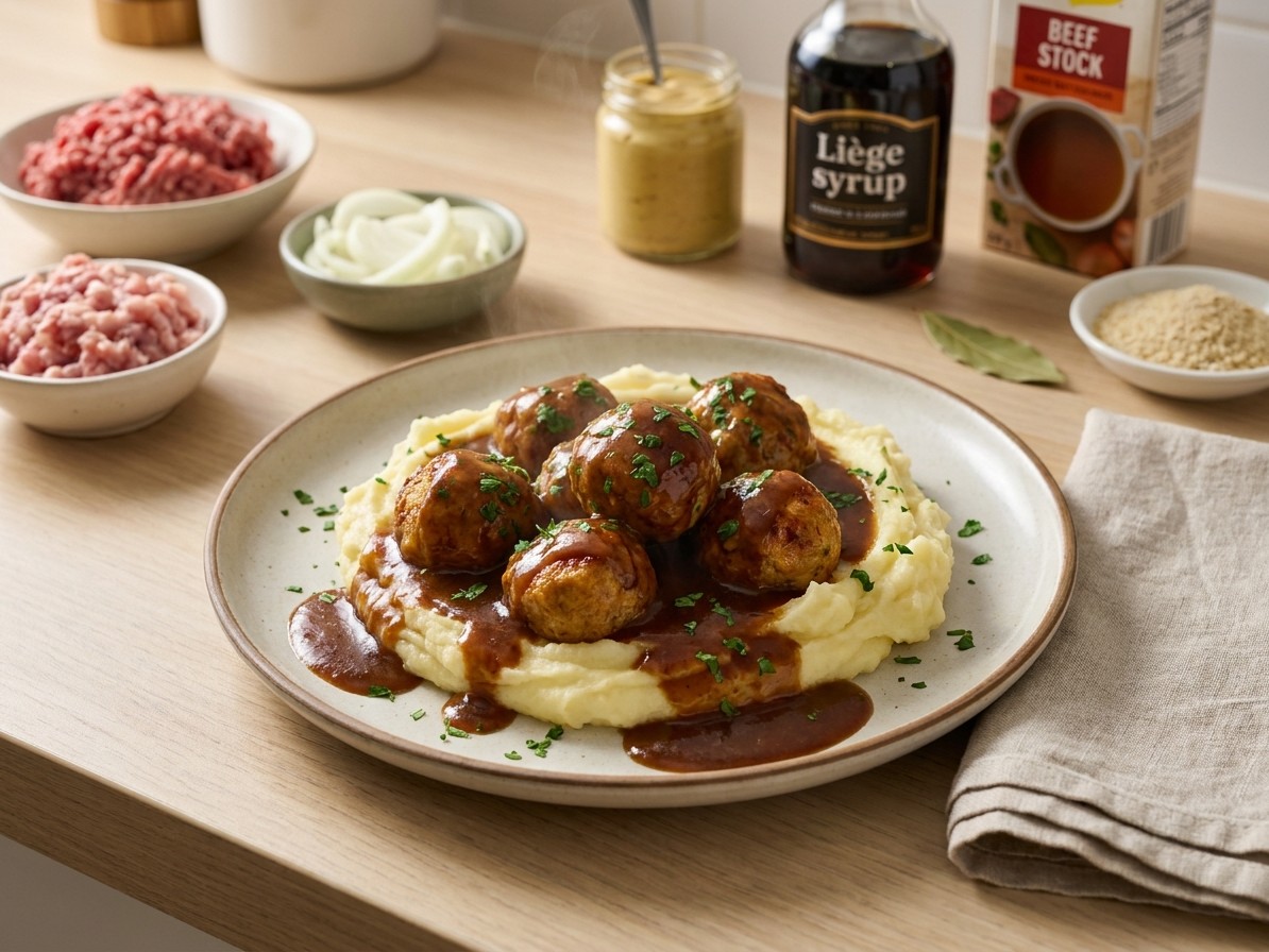 Belgian Meatballs in Liège Syrup Sauce