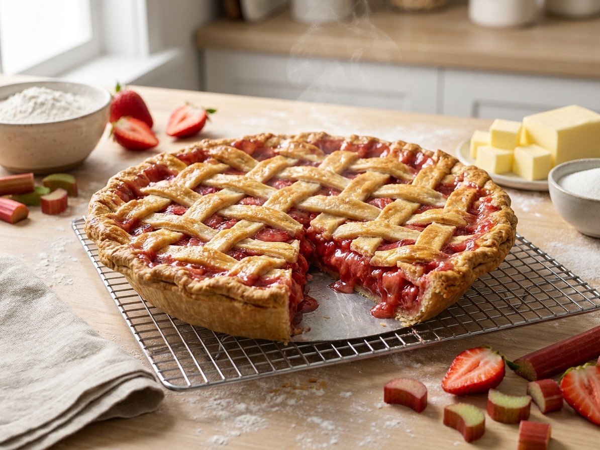 Strawberry Rhubarb Lattice Pie