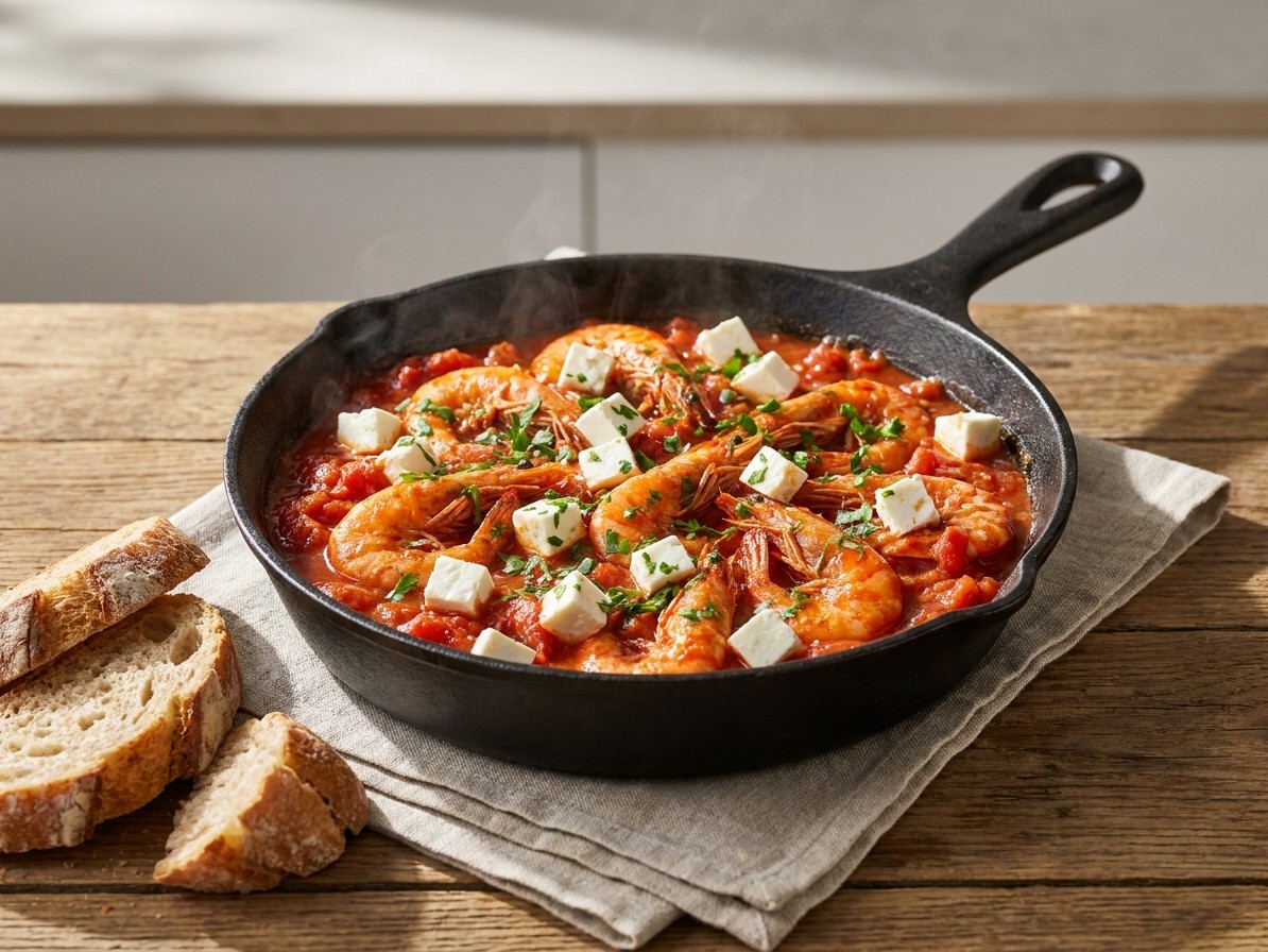 Garides Saganaki (Greek Shrimp with Tomato and Feta)