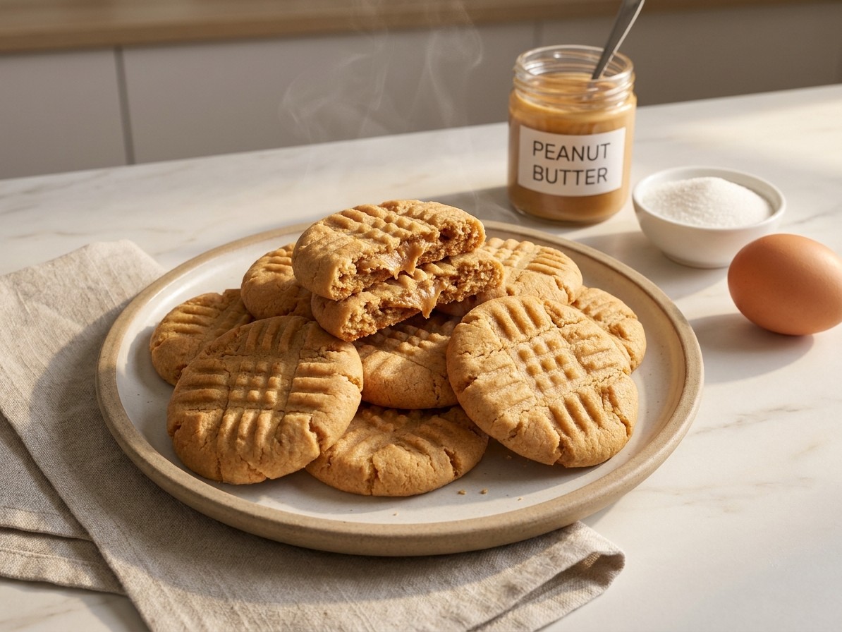 3-Ingredient Peanut Butter Cookies
