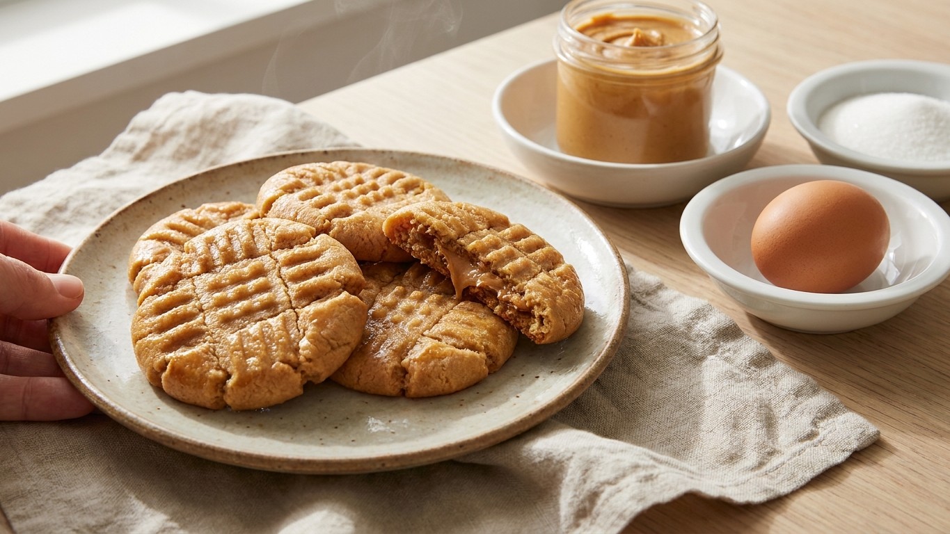 3-Ingredient Peanut Butter Cookies