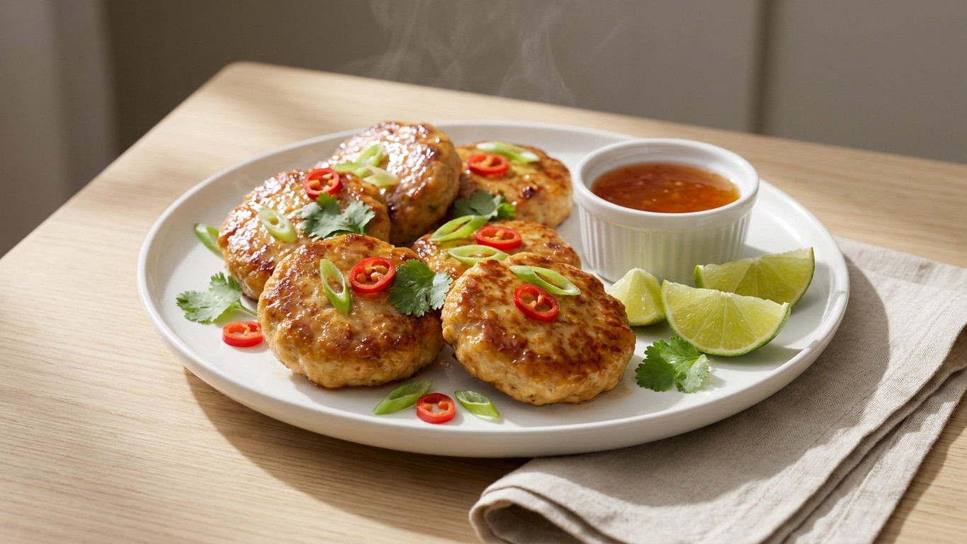 Thai Chicken Cakes with Sweet Chili Sauce