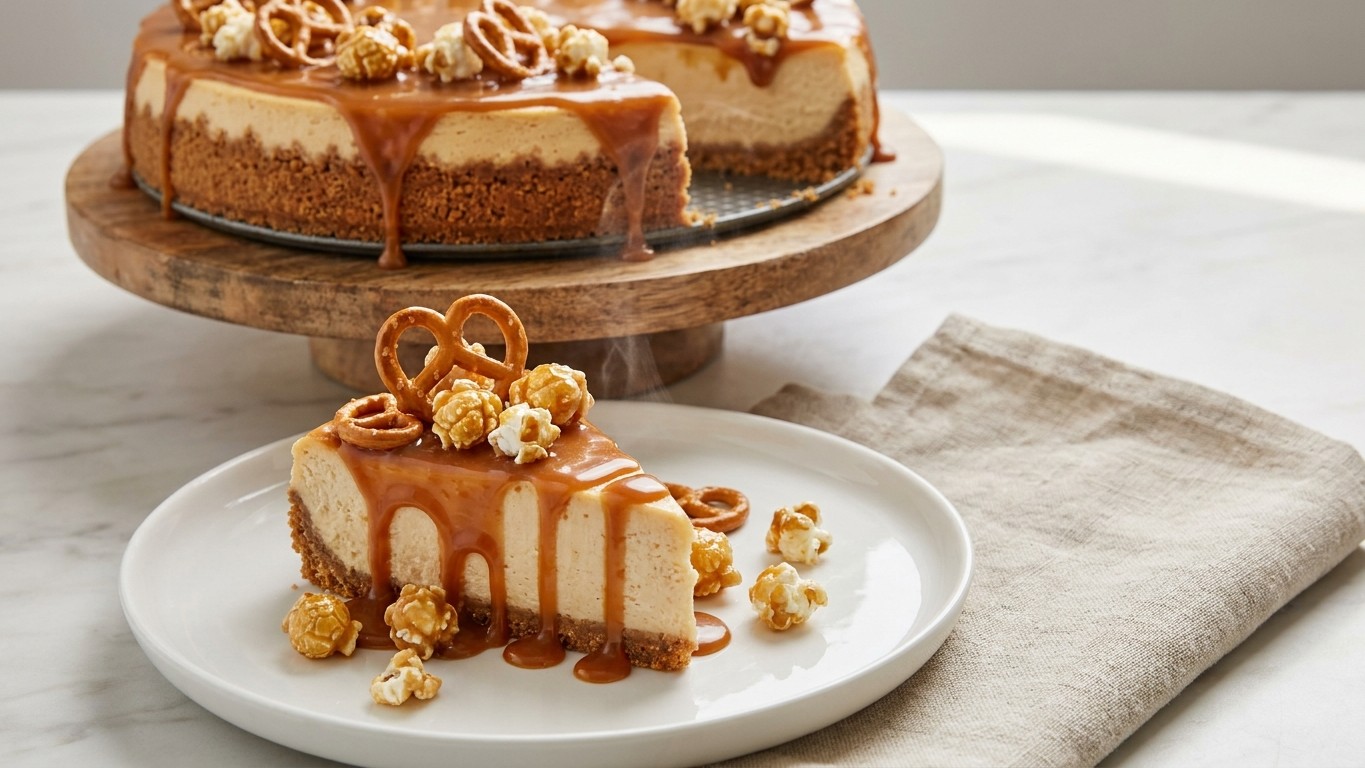 No-Bake Salted Caramel Cheesecake