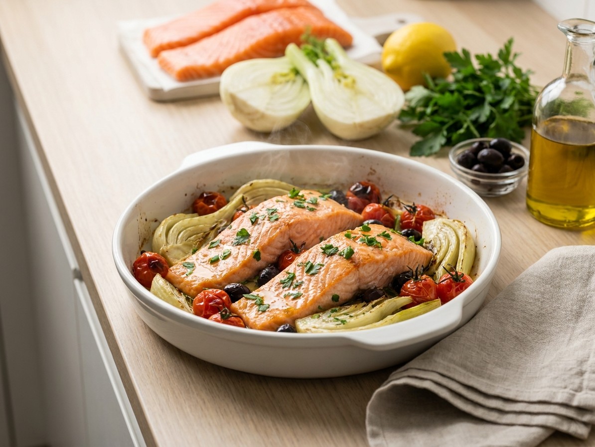 Baked Salmon with Fennel and Tomatoes