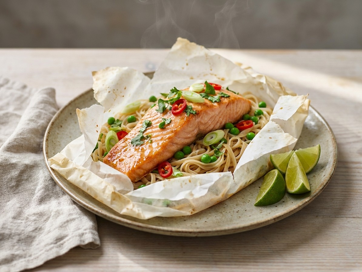 Salmon Noodle Parcels