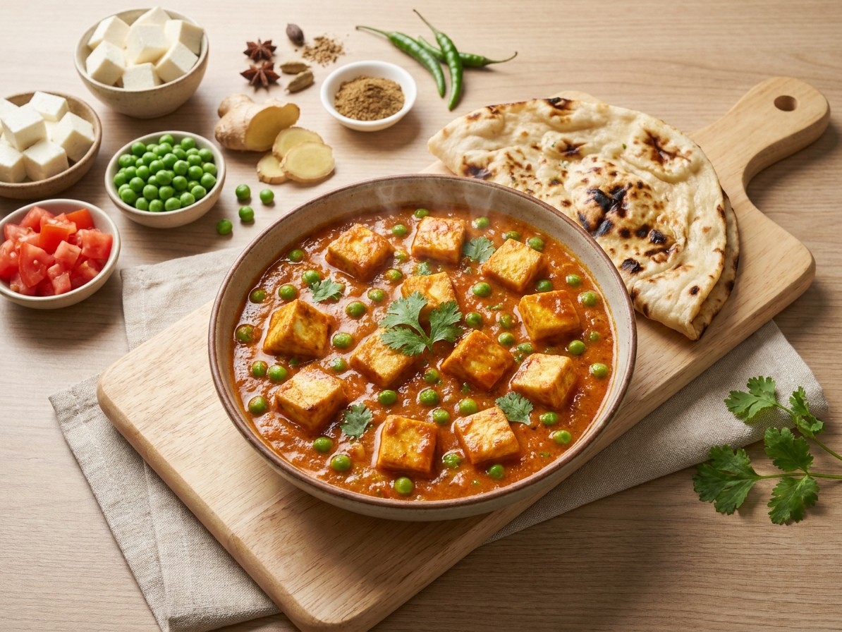 Matar Paneer (Peas and Paneer Curry)