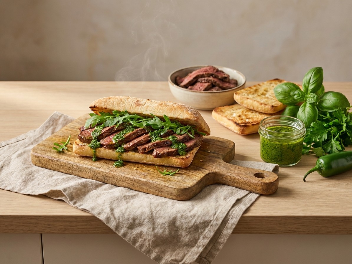 Portuguese Prego with Green Piri-Piri