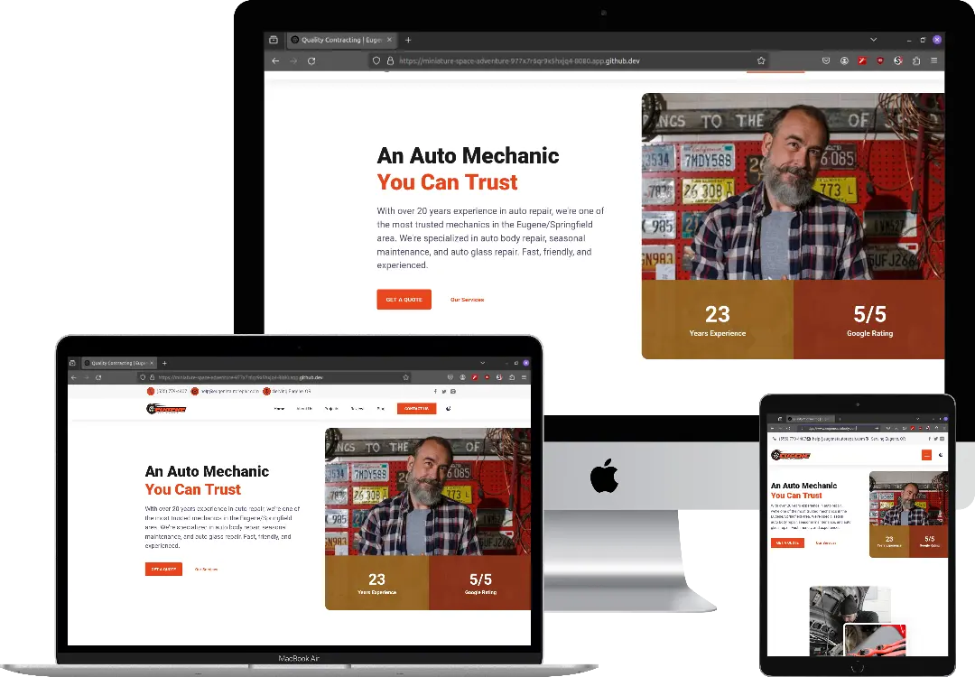 multiple screens showing optimized small business website
