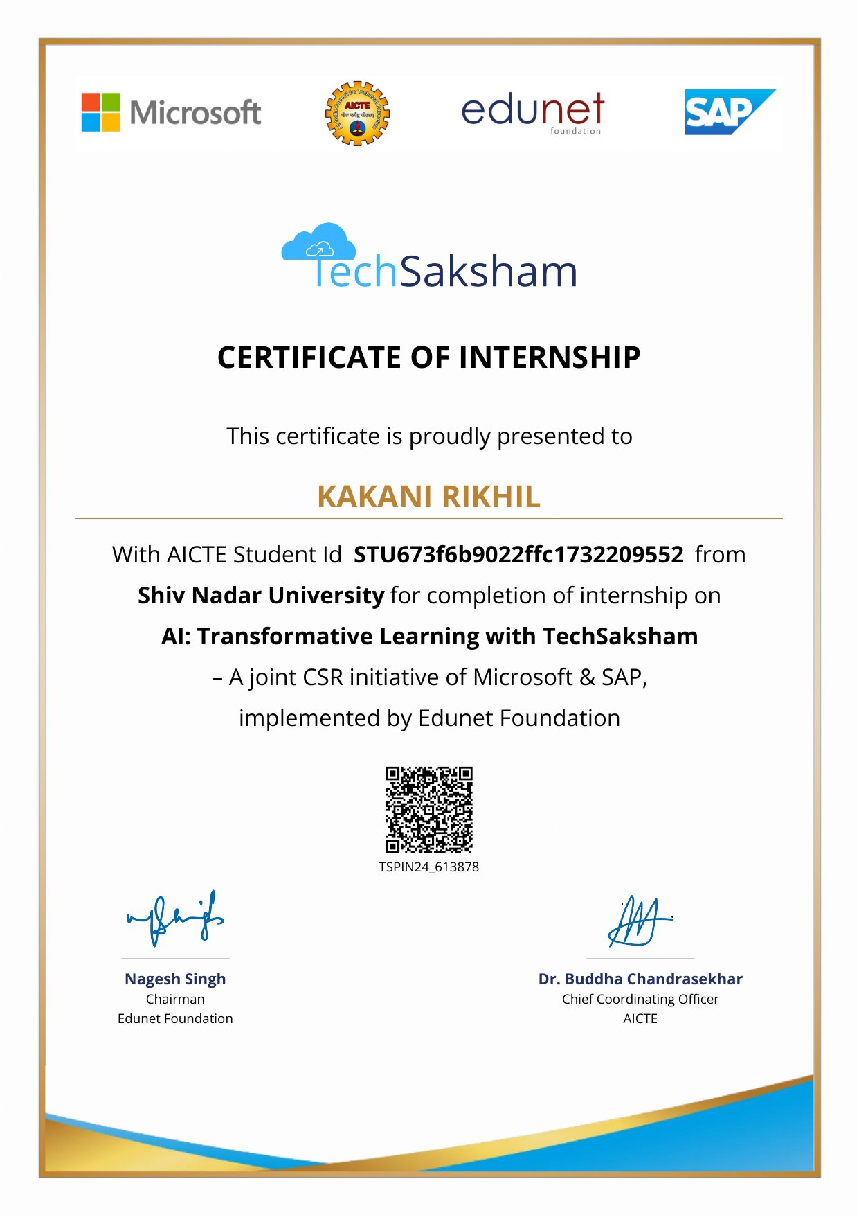 AI: Transformative Learning with TechSaksham