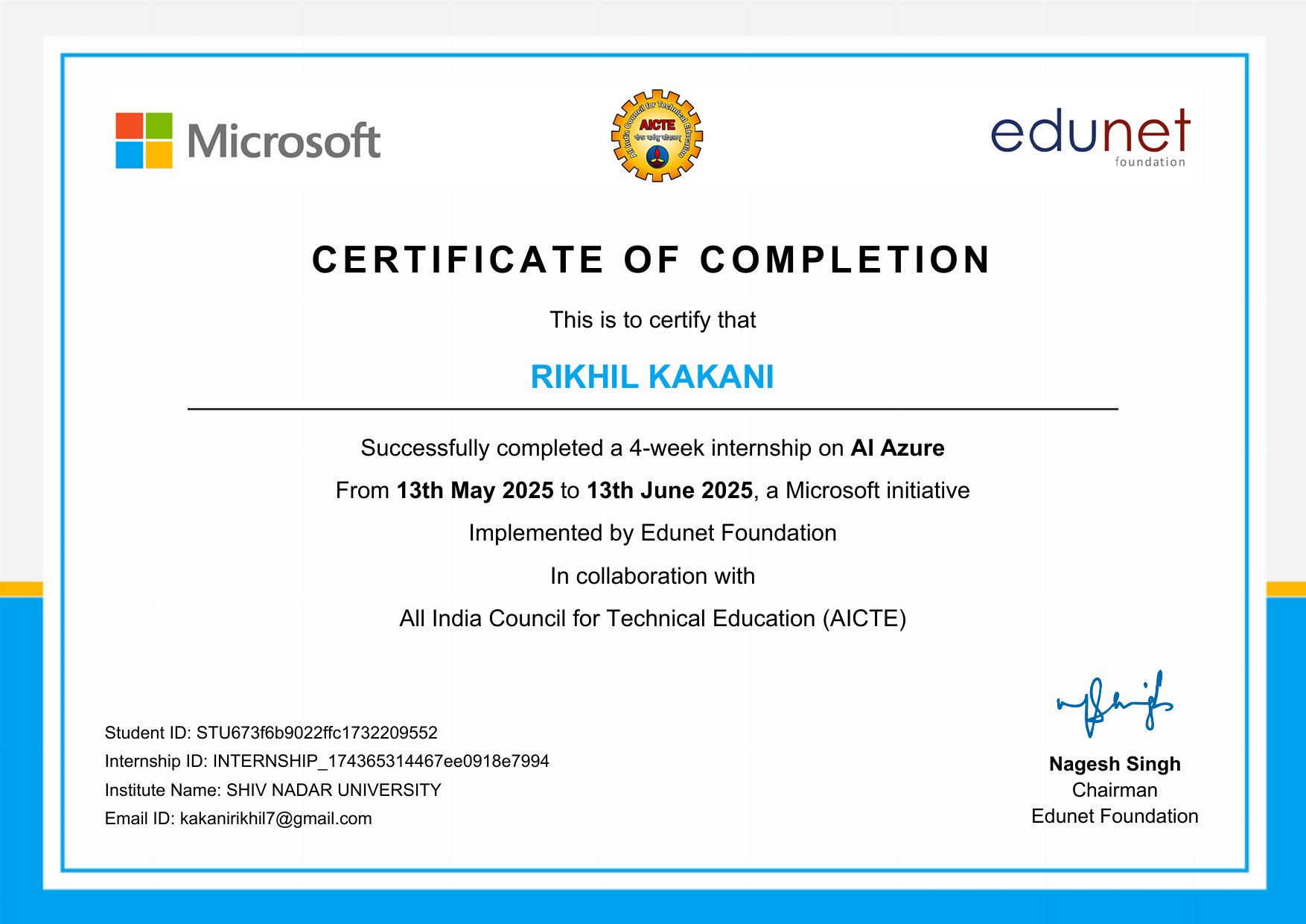 AI Azure Internship