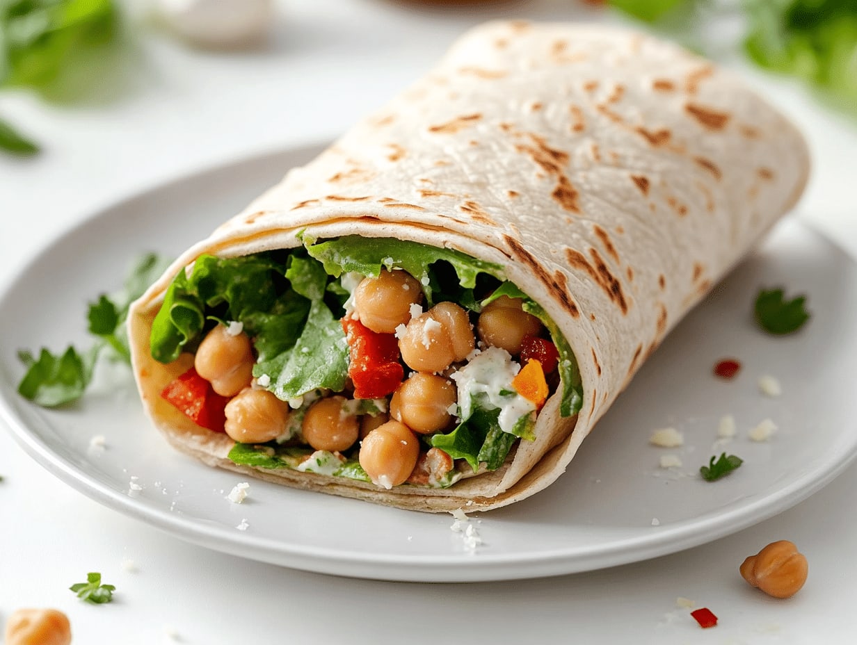Cheesy Chickpea Caesar Wrap