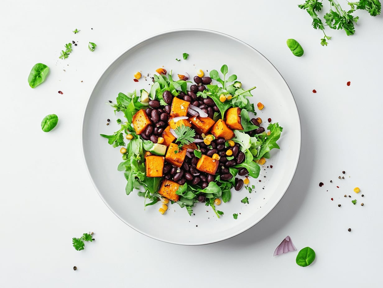 High-Fiber Black Bean and Sweet Potato Salad for Blood Sugar Control