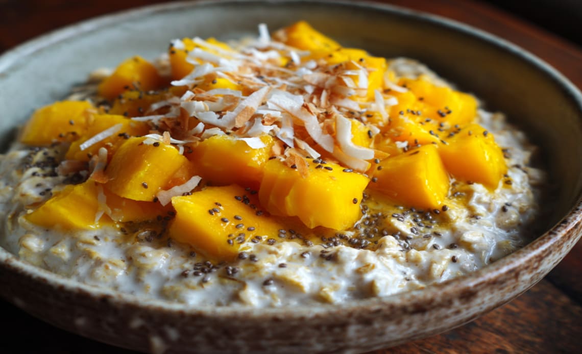 Coconut-Mango Oats: A Tropical Breakfast Delight