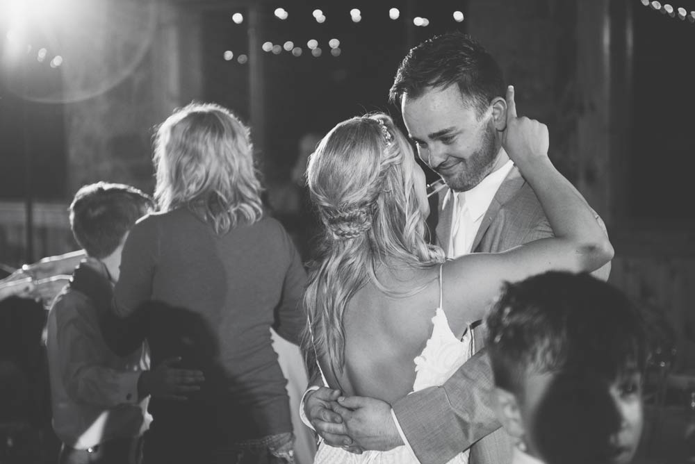 bride and groom dancing BW