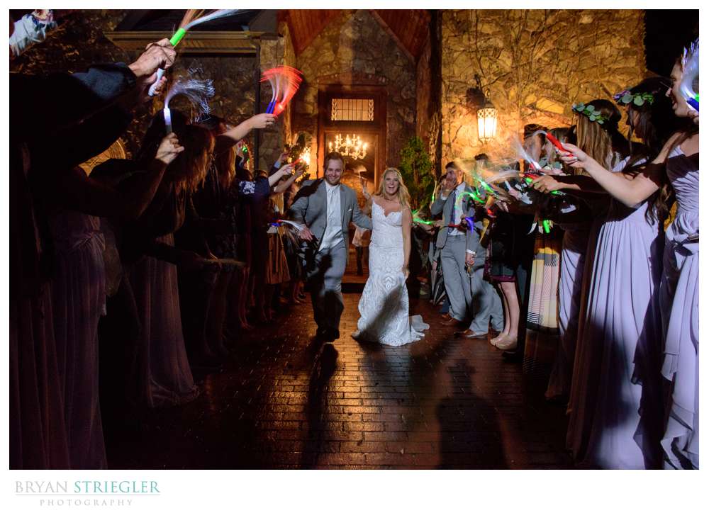 glow stick exit at wedding
