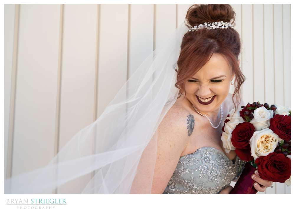 bride laughing during bridal session
