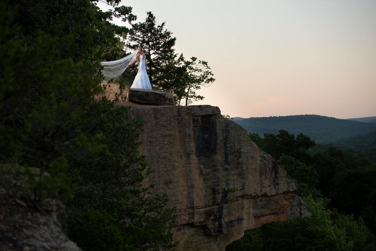 bride on top of mountain