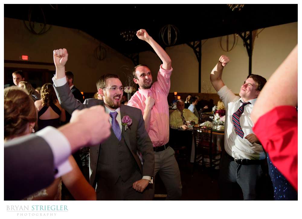 guys dancing at wedding