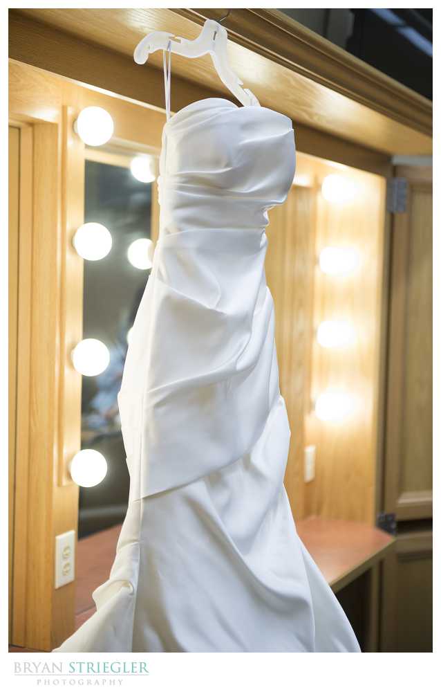 wedding dress on hanger