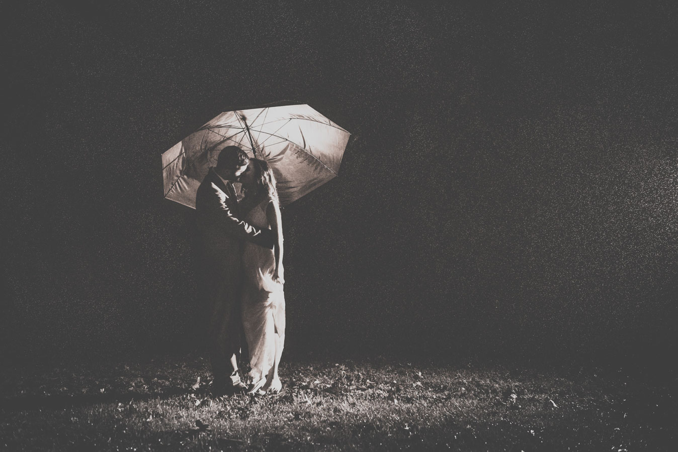 rainy wedding day photo