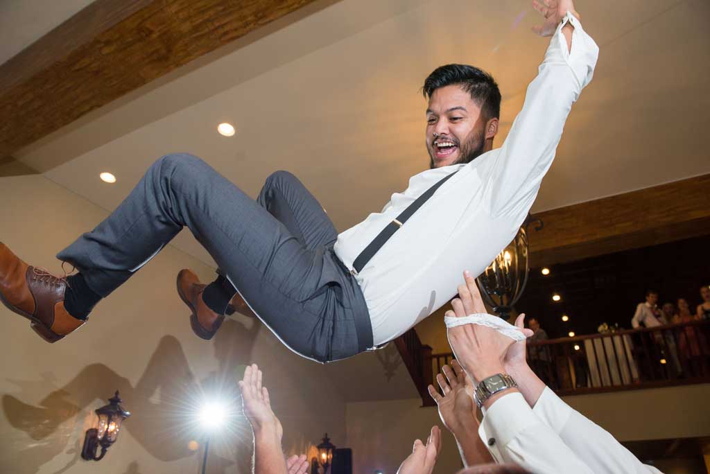 tossing groom