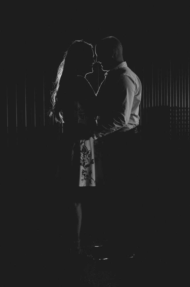 silhouette engagement in parking garage