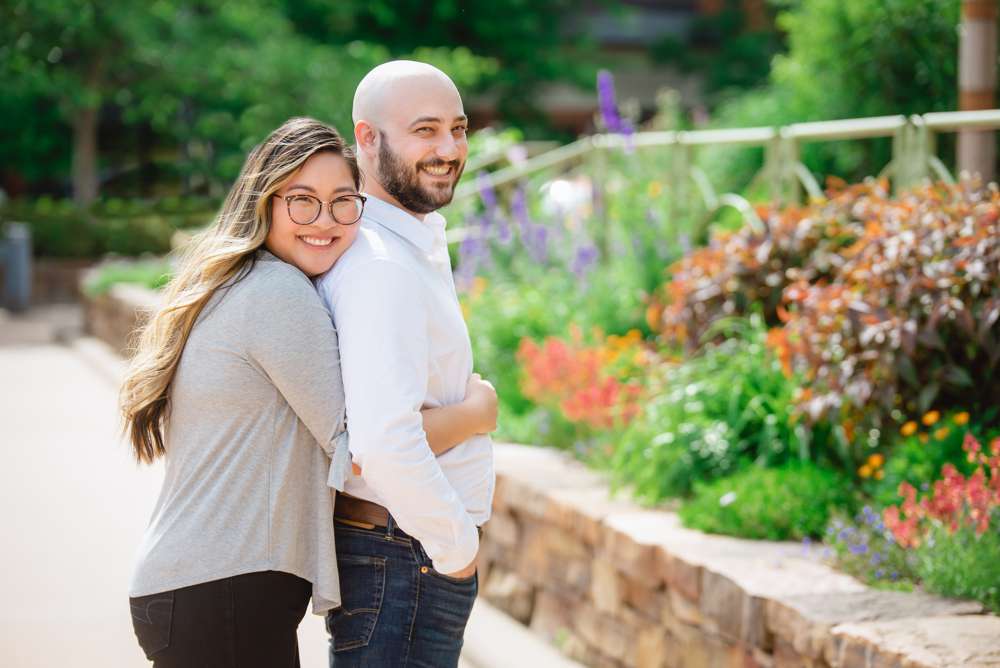 Engagement photo on Fayetteville Square