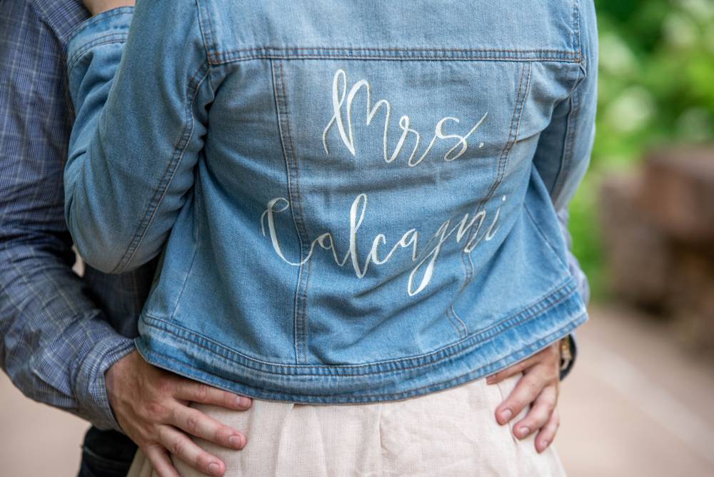 custom jean jacket with Groom's last name