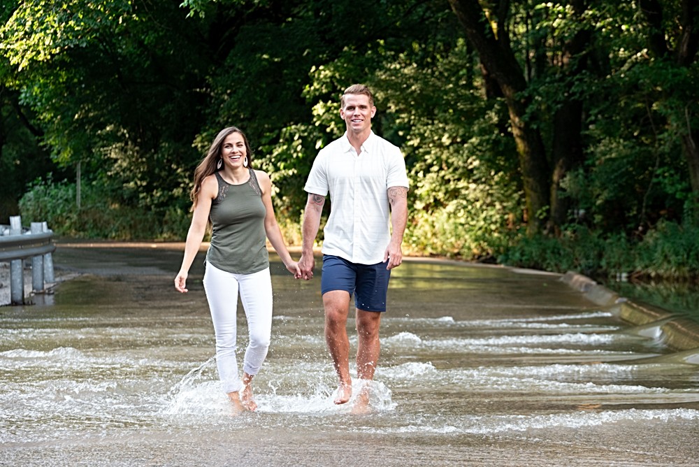 walking in flooded creek