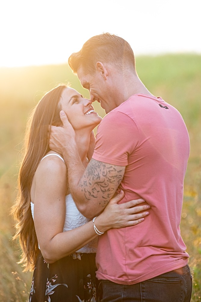 looking into her eyes with sunset