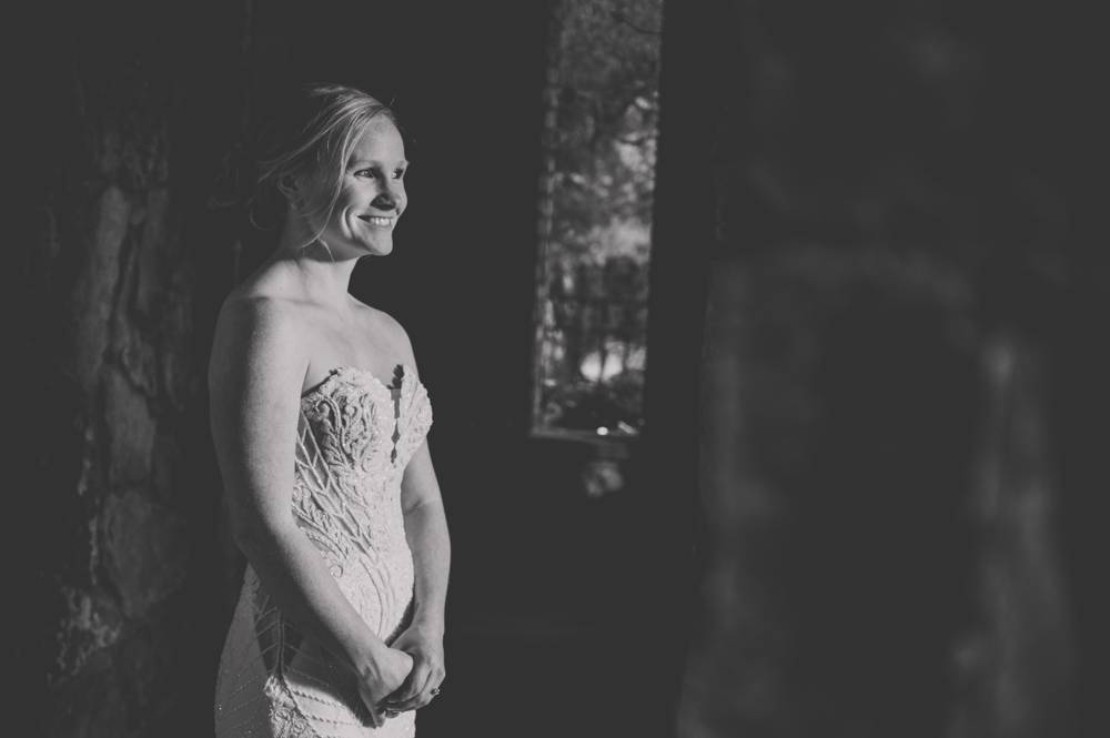 black and white bridal portrait at MattLane Farm