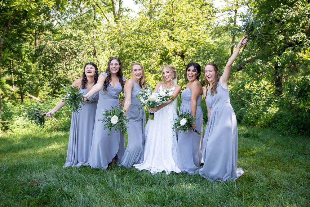bridesmaids laughing at Osage House