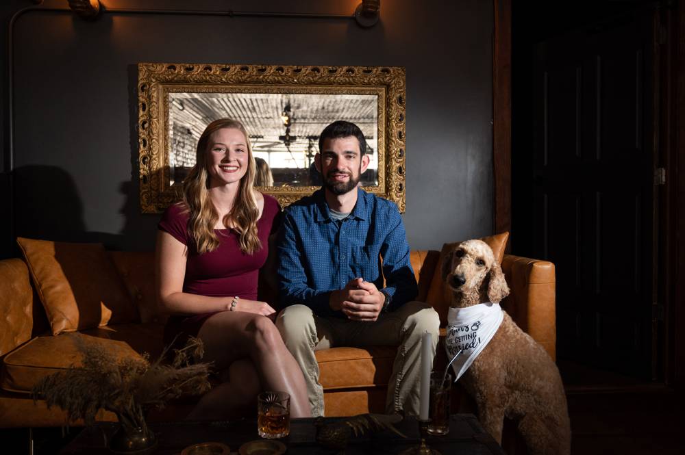 couple with dog in West Bottoms