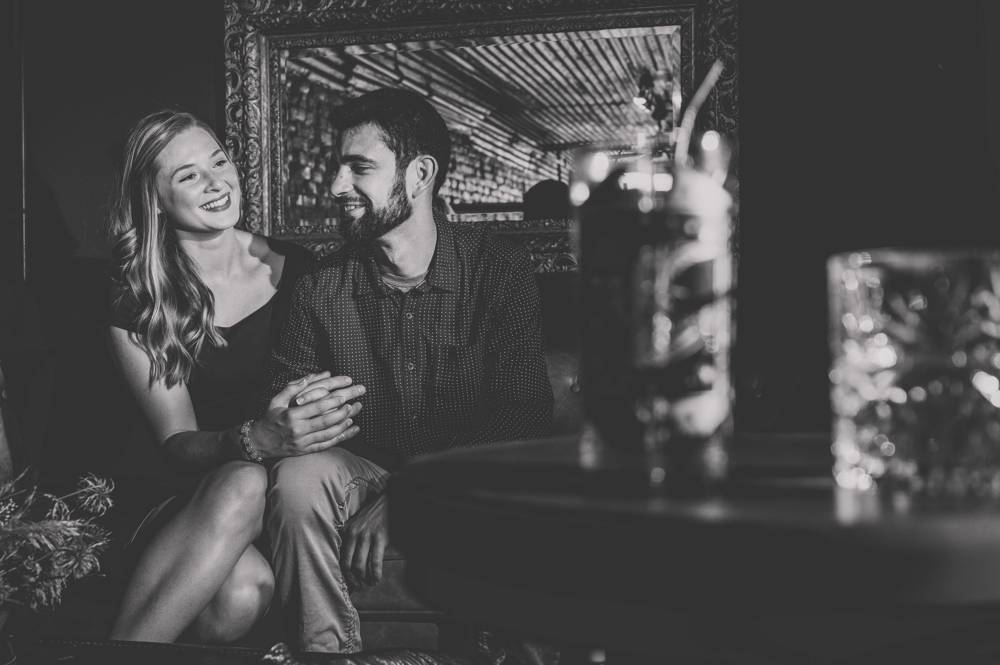 West Bottoms Whiskey Bar engagement photo