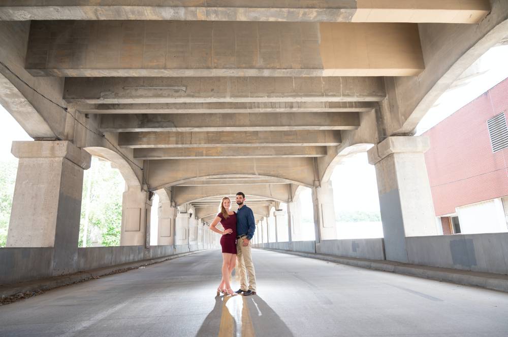 West Bottoms engagement photos with underpass