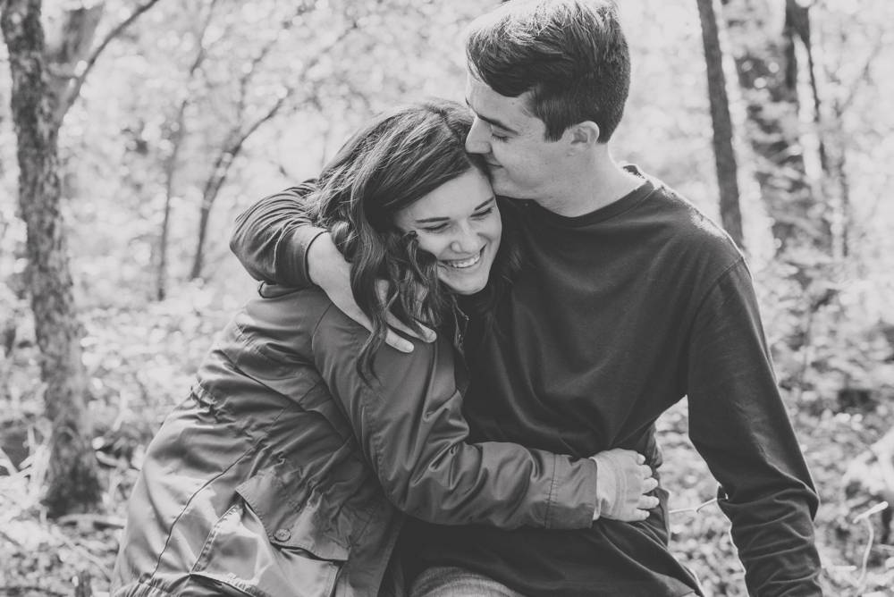 big smiles during engagement session