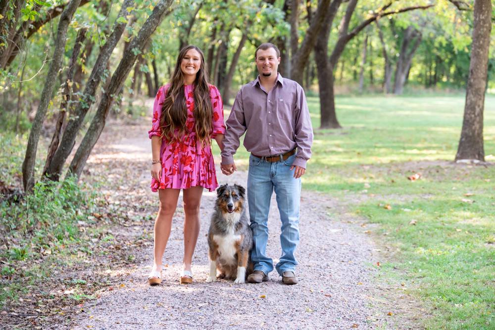 couple with dog