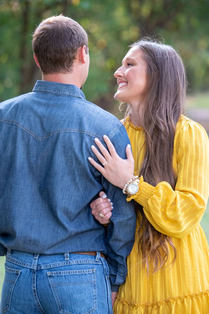 engagement outfit bright yellow dress