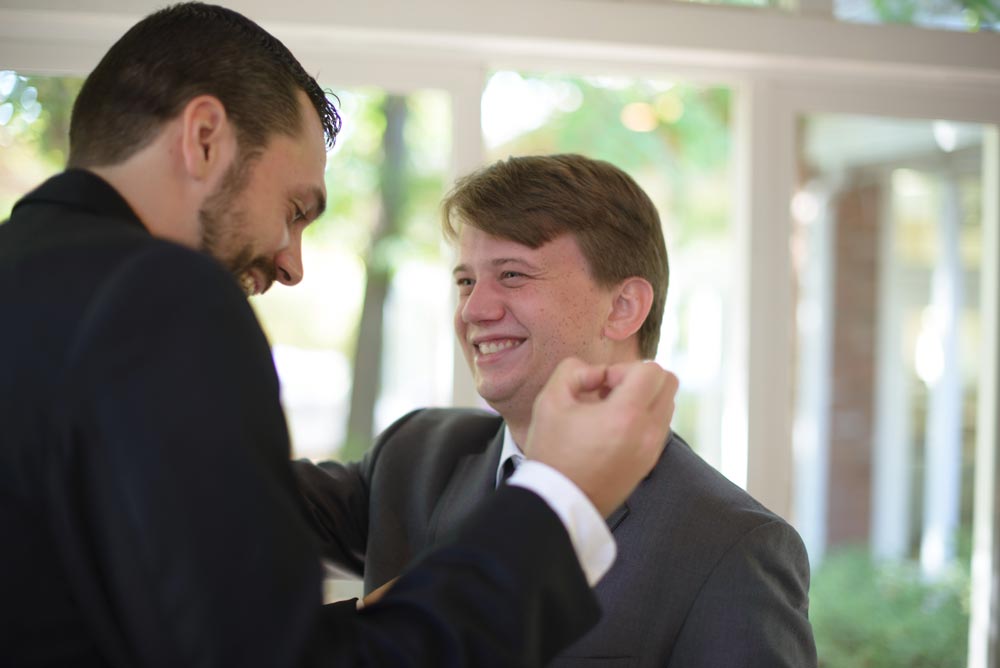 brother officiates wedding